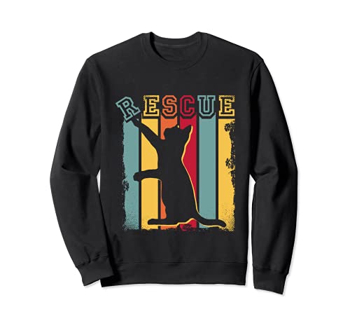Adopción de gatos Regalo Vintage Rescate de Gatos Rescue Cat Sudadera