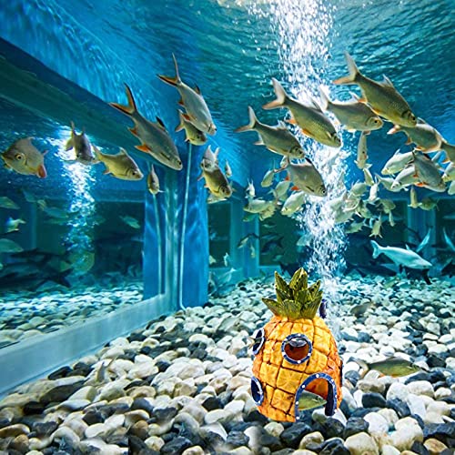 Adornos Para Acuarios 2 Piezas Adorno De Decoración De Acuario Adornos De Agua Paisaje Casa De Piña Decoración De Acuario Cueva Para Peces Para Acuario Pecera Estanque De Peces Decoración De Plástico