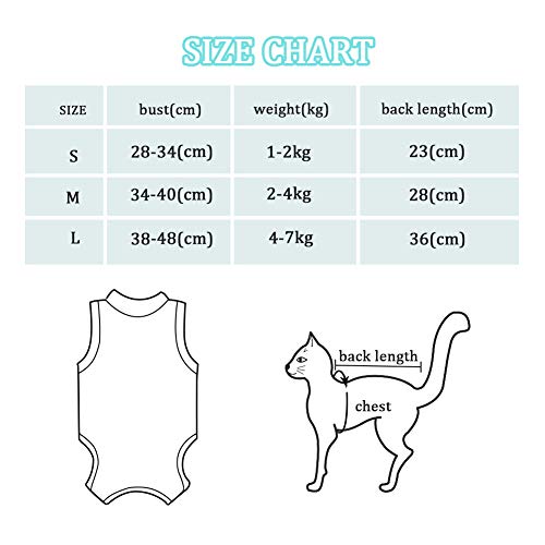AEITPET Traje de recuperación Profesional para Gatos, heridas Abdominales Profesional para heridas, de recuperación quirúrgica Ropa Chaleco de pequeños Gatos (S, púrpura)