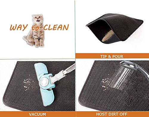 Afombra para Gatos, Diseño de Doble Capa de Nido de Abeja de Caja de Arena para Gatos a Prueba de orina, Control de Basura Limpio y Simple