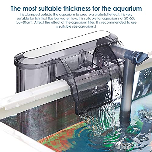 AGRYMER Filtro De Acuario, Filtro De Tanque De Peces Colgante Externo 200l / H Bomba De Oxígeno De Cascada De Potencia Silenciosa Adecuado para Acuario Doméstico, Tanque De Peces