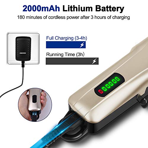 AIBORS Cortapelos para perros, profesional, silencioso, recargable, eléctrico, silencioso, para perros y gatos, color marrón