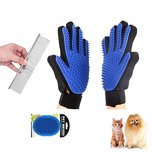 AIMONOCIN Perro Gato Peines para Mascotas Aseo Deshedding Cepillo Guantes Limpieza eficaz Masaje de Espalda Animal Baño Piel Depilación