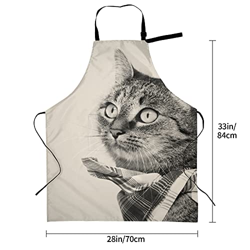 ALALAL Bufanda para gatos domésticos, delantales para pintores para mujeres, bufanda para gatos domésticos, corbata ajustable con bolsillos para adultos