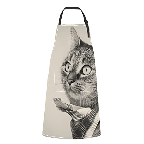 ALALAL Bufanda para gatos domésticos, delantales para pintores para mujeres, bufanda para gatos domésticos, corbata ajustable con bolsillos para adultos