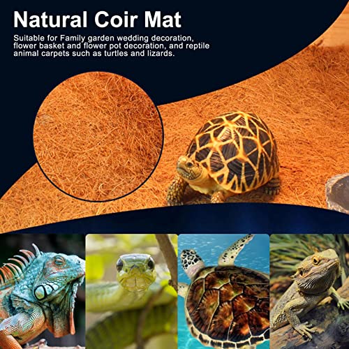 Alfombra de coco de rodillo de reptiles de fibra de coco natural – reptiles camas para camas aislantes – Cesta para cama PAD – Decoración Gormyel