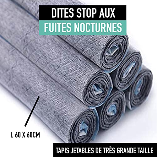 Alfombra educativa para perro, de carbón de bambú, elimina el olor, ultra absorbente y antibacteriana, 60 x 60 cm + 1 rollo de bolsas para excremento, 6 capas gruesas, ideal para la limpieza.