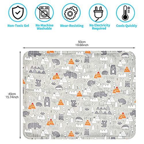 Alfombra Refrescante para Perros,Manta Refrigerante Gato,Alfombrilla de Refrigeración para Animales,Gel No Tóxico,Autoenfriante, Sofás,Perreras,Piso (40x50cm, Gris)