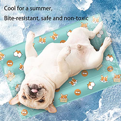 Alfombrilla de Enfriamiento para Mascotas de PVC, Almohadilla de Gel de Hielo Suave Antideslizante de Varios Tamaños para Gatos y Perros,Yellow,L(90 * 60cm)