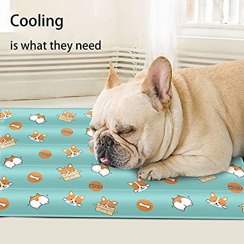 Alfombrilla de Enfriamiento para Mascotas de PVC, Almohadilla de Gel de Hielo Suave Antideslizante de Varios Tamaños para Gatos y Perros,Yellow,L(90 * 60cm)