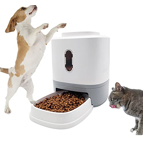Alimentador Automático para Gatos Alimentador Automático Casero de 1.5L para Mascotas Dispensador Portátil de Alimentos para Perros Alimentador Disparador para Gatos Y Perros