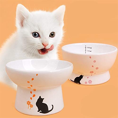 Alimentador for mascotas Tazón Forma de dibujos animados De pie alto A prueba de deslizamiento de una sola boca Cerámica Tazón de comida for gatos Productos for mascotas Tazón for beber Durable
