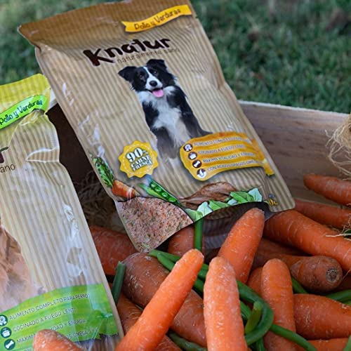 Alimento Natural casero para Perros, húmedo con Carne Fresca y Verduras Frescas - 90% Carne Knatur (12x600gr) (Mix (Pollo) - (Cordero, Pollo))