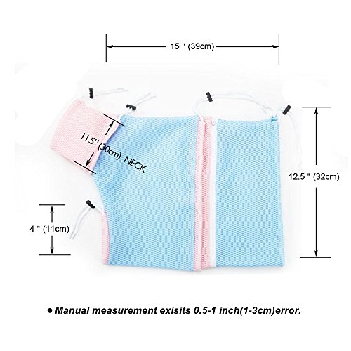 Alious Ciel - Bolsa de Lavado para Gatos, Duradera y Multifuncional para el Aseo de Mascotas, Bolsa de baño para Cortar uñas, Alimentos y Limpieza de oídos Azul y Rosa.