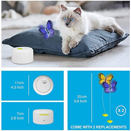 ALL FOR PAWS Juguete de mariposa para gato con movimiento interactivo activado, juguete de mariposa con un reemplazo de mariposas intermitentes (nuevo juguete de mariposa para gato)
