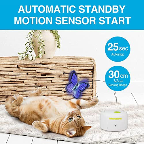 ALL FOR PAWS Juguete de mariposa para gato con movimiento interactivo activado, juguete de mariposa con un reemplazo de mariposas intermitentes (nuevo juguete de mariposa para gato)