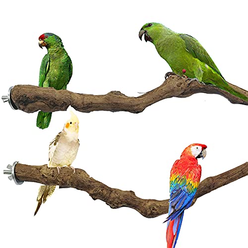 Allazone 4 Pz Perca de Pájaro, Pájaro de Madera Soporte de Perca, Palo de Uva Salvaje Natural, Juguetes para Pajaros Juguetes para Masticar Loros para Masticar Loros, Periquitos, Cacatúas