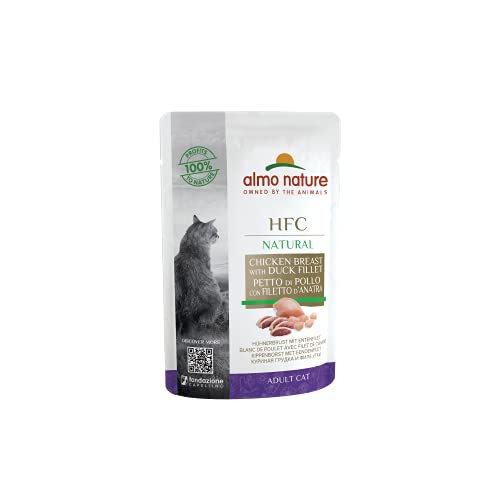 Almo Nature Cat Food Classic Raw Pack Bolsa Pecho de Pollo y Pato Filete de