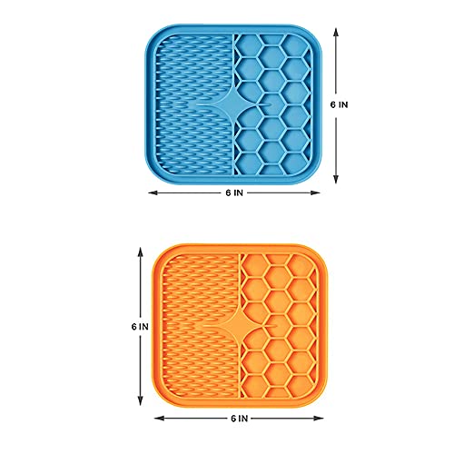 Almohadilla para Lamer Mascotas, 2 Piezas Almohadilla para Lamer de Silicona, Almohadilla de Alimentador Lento, Perro Lame Tapete de Comida, con 1 Espátula de Silicona, para Perros y Gatos
