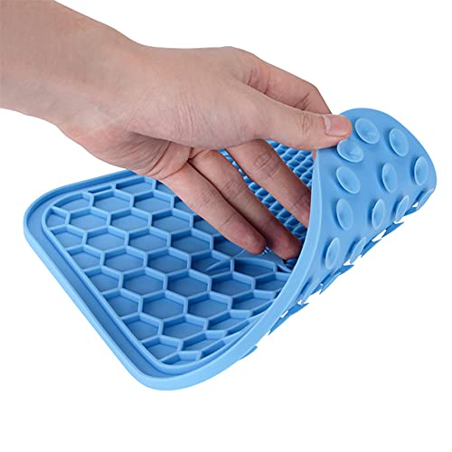 Almohadilla para Lamer Mascotas, 2 Piezas Almohadilla para Lamer de Silicona, Almohadilla de Alimentador Lento, Perro Lame Tapete de Comida, con 1 Espátula de Silicona, para Perros y Gatos