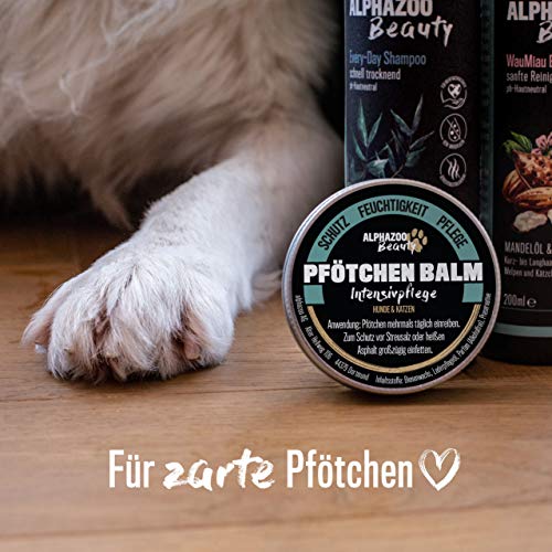 alphazoo bálsamo para Las Patas Perro y Gato 70 g, protección de Las Patas con Cera de Abejas, Cuidado de Las Patas, Crema ungüento, protección y suavidad de Las Patas, Clima frío Verano Invierno