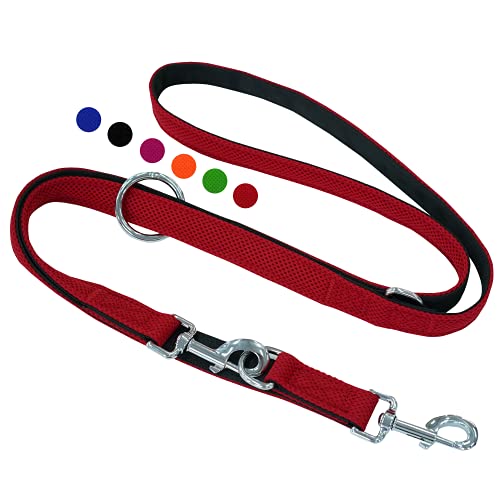 Amazon Brand - Umi - Correa de Perro 2m, Ajustable en 3 Posiciones, Air Mesh, para Perros pequeños y Grandes, Cachorros y Gatos, en Muchos Colores y Tallas Distintos, Rojo, M