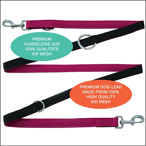 Amazon Brand - Umi - Correa de Perro 2m, Ajustable en 3 Posiciones, Air Mesh, para Perros pequeños y Grandes, Cachorros y Gatos, en Muchos Colores y Tallas Distintos, Pink Rosa, S