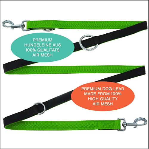 Amazon Brand - Umi - Correa de Perro 2m, Ajustable en 3 Posiciones, Air Mesh, para Perros pequeños y Grandes, Cachorros y Gatos, en Muchos Colores y Tallas Distintos, Verde, M