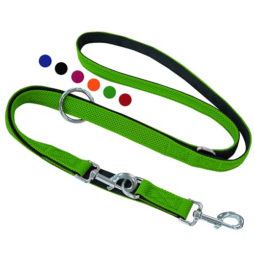 Amazon Brand - Umi - Correa de Perro 2m, Ajustable en 3 Posiciones, Air Mesh, para Perros pequeños y Grandes, Cachorros y Gatos, en Muchos Colores y Tallas Distintos, Verde, M