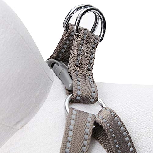 Amazon Brand - Umi Pastel - Arnés Tipo Chaleco para Perros Reflectante M, Contorno del Pecho 56-66 cm, arneses Ajustables para Perros (Gris Topo)
