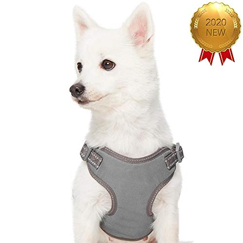 Amazon Brand - Umi Pastel - Arnés Tipo Chaleco para Perros Reflectante M, Contorno del Pecho 56-66 cm, arneses Ajustables para Perros (Gris Topo)