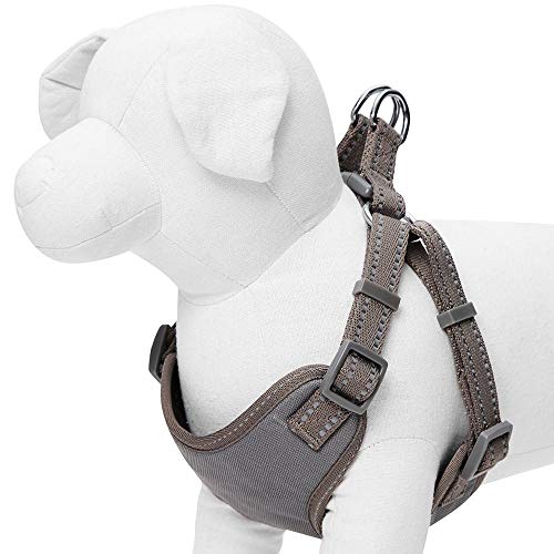 Amazon Brand - Umi Pastel - Arnés Tipo Chaleco para Perros Reflectante M, Contorno del Pecho 56-66 cm, arneses Ajustables para Perros (Gris Topo)