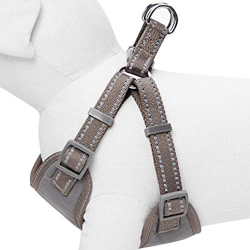 Amazon Brand - Umi Pastel - Arnés Tipo Chaleco para Perros Reflectante M, Contorno del Pecho 56-66 cm, arneses Ajustables para Perros (Gris Topo)