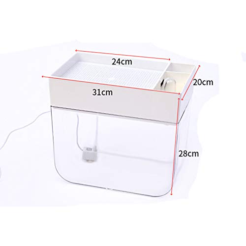 AMRU Pescado y Vegetales simbiosis Fish Tank, Brotes hidropónico Flower Plate cría ecológica Peces Tanque, Pescados del Tanque del Acuario, Blanco, 8 L