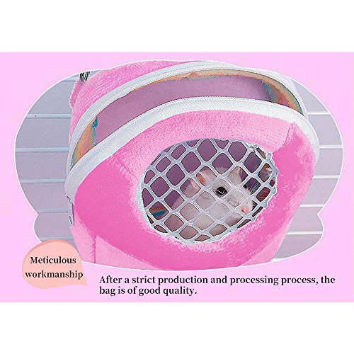 Andiker Bolsa de transporte para mascotas de compañía, transportador de viaje para mascotas con correas de nailon y bolsa para mascotas de pequeño animal de compañía, para Hamster, erizo, color rosa