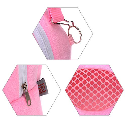 Andiker Bolsa de transporte para mascotas de compañía, transportador de viaje para mascotas con correas de nailon y bolsa para mascotas de pequeño animal de compañía, para Hamster, erizo, color rosa