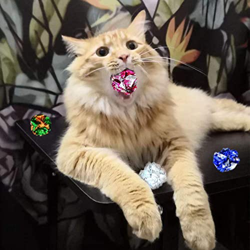 Andiker Juguete para Gatos 18 Paquetes, Coloridos Juguetes de Resorte para Gatos, y Bolas Arrugadas, muelles en Espiral para Gatos de Alta Elasticidad y Bolas Arrugadas crujientes para Que los Gatos