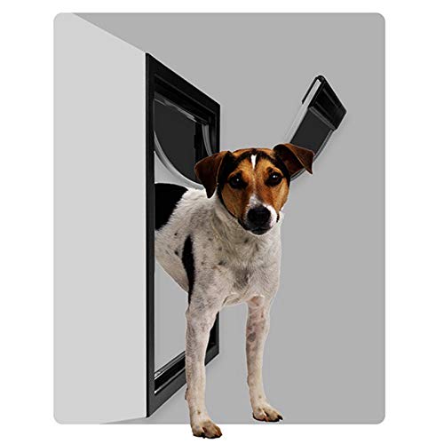Andylies Cerradura de Seguridad de Puerta Abatible para Perros y Gatos Puerta Abatible Kit de Puerta de Puerta de Mascotas PláStico ABS Puerta de Perro y Gato para Ventana de Pantalla A