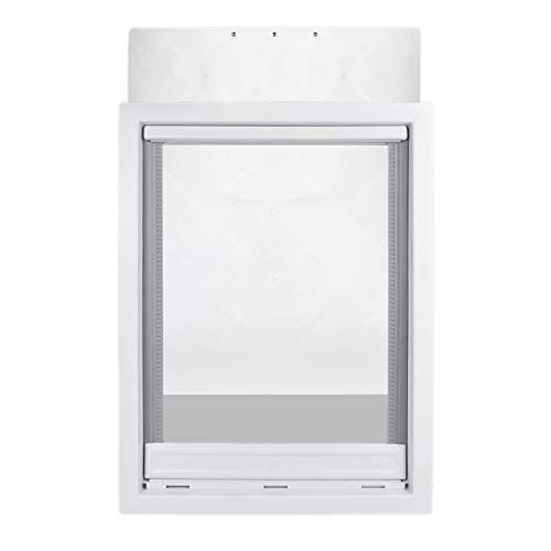 Andylies Cerradura de Seguridad de Puerta Abatible para Perros y Gatos Puerta Abatible Kit de Puerta de Puerta de Mascotas PláStico ABS Puerta de Perro y Gato para Ventana de Pantalla A