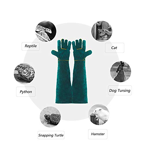 Anti-Mordidas Guantes ara Manejo de Animales, PeSandy 60CM Guantes de Trabajo Duraderos para Bañarse, Arreglarse, Soldar, Manipular Perros/ Gatos/ Aves/ Serpientes/ Loros/ Lagartos/ Reptiles