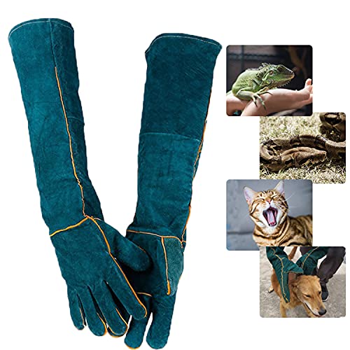 Anti-Mordidas Guantes ara Manejo de Animales, PeSandy 60CM Guantes de Trabajo Duraderos para Bañarse, Arreglarse, Soldar, Manipular Perros/ Gatos/ Aves/ Serpientes/ Loros/ Lagartos/ Reptiles