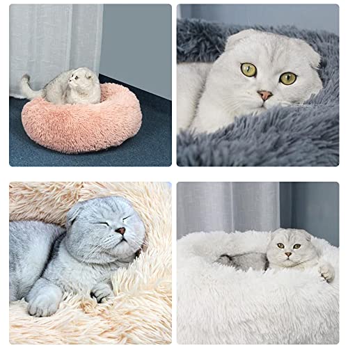 Aoresac Cama Perro Gato Grande Pequeño, Cama Mascota Redonda Cálido Felpa, Sofá Cojin Suave Cachorro Animales Domésticos Invierno, 40/50/60/70/80/100/120 CM (S, Rosa)