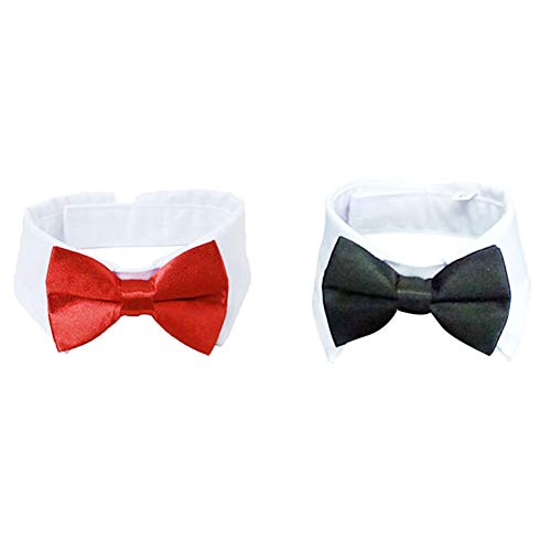 Apofly Suministros para Mascotas Gato Pajarita Ajustable Mascotas Traje del Lazo del Gato del Perro Corbata Formal Collar De Perro para Perros Pequeños Cachorro Y Estética Accesorios Rojo S