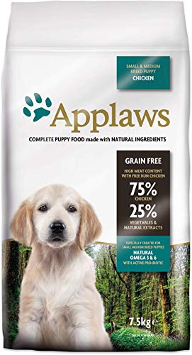 Applaws Comida Seca para Perros Puppy pequeña/Medium Breed gallina, Paquete de 1 Unidad (1 x 7,5 kg)