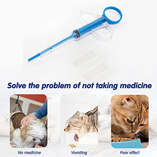 Aprilye 3 Piezas Alimentador de Píldoras Mascotas, Dispensador de Píldoras Mascotas, Jeringa Alimentador de Medicamentos para Perros Gatos Mascotas