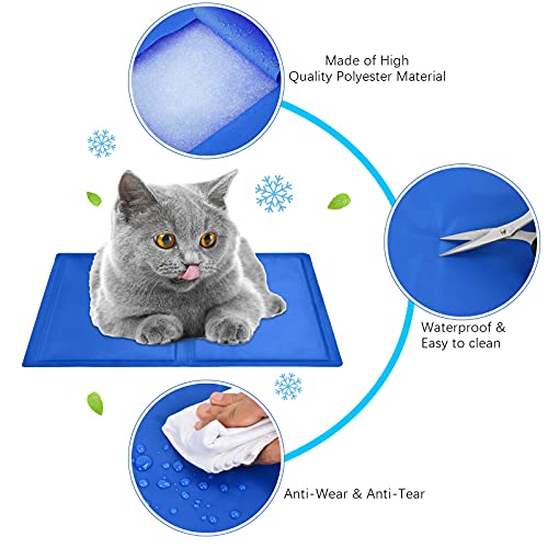 Apto para Perros y Gatos Alfombrilla de refrigeració (40*30cm),Cama refrescante para Perro，Alfombrilla refrescante para Mascotas，Hecho de Gel autoenfriante no tóxico