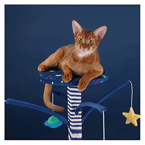 Árbol para Gatos Cielo Estrellado - Gato Que rasguña el Poste, 17.3" Scratch árbol del Gato Alto, Gato del Poste con el balón colgado, Rascador Cat Durable con la Cuerda de sisal Rascador de Gatos