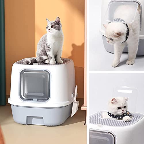 Arenero Cerrado Sanitario Gato arenero para Gatos arenero para Gatos arenero Gatos Grande 52*39*40cm Aleatorio (SOY149)