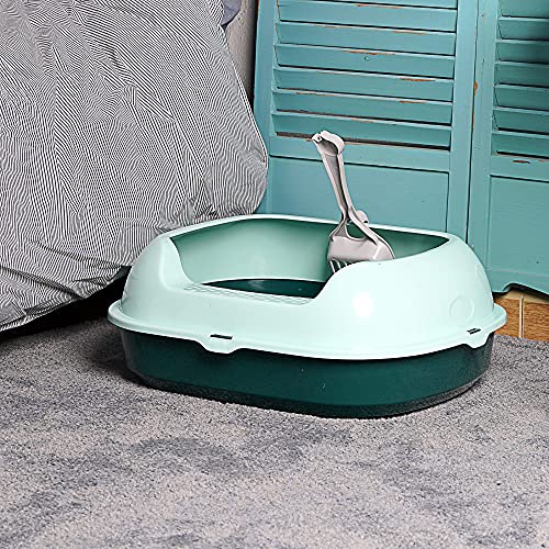 Arenero Gato Grande Bandeja Higiénica Arenero Gatos Gato Caja De Arena Bandeja Arena para Gatos 46*38*18CM Color Aleatorio(SOY119)