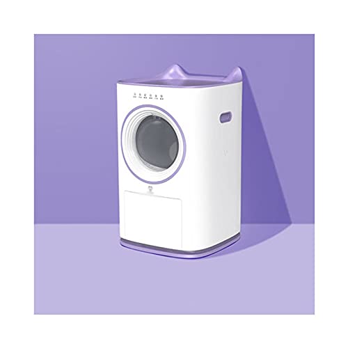 Arenero Gato Innovador Caja de Arena automática de Gato Inteligente Limpieza automática Limpieza eléctrica Gato Aseo Anti-Olor, Totalmente Cerrado Grande Arenero Gatos Autolimpiable (Color : Purple)